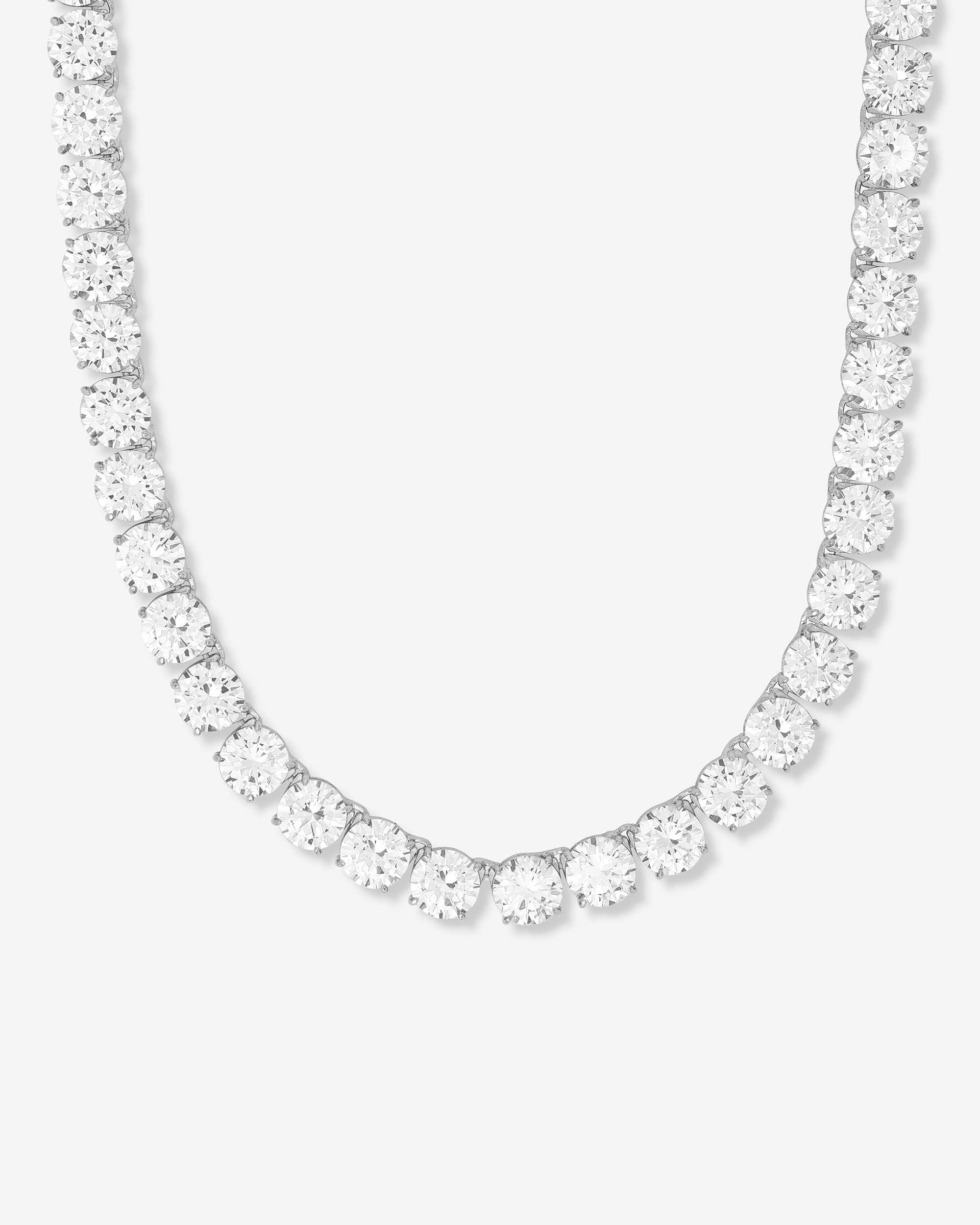 Royal Pet Tennis Necklace - Silver|White Diamondettes