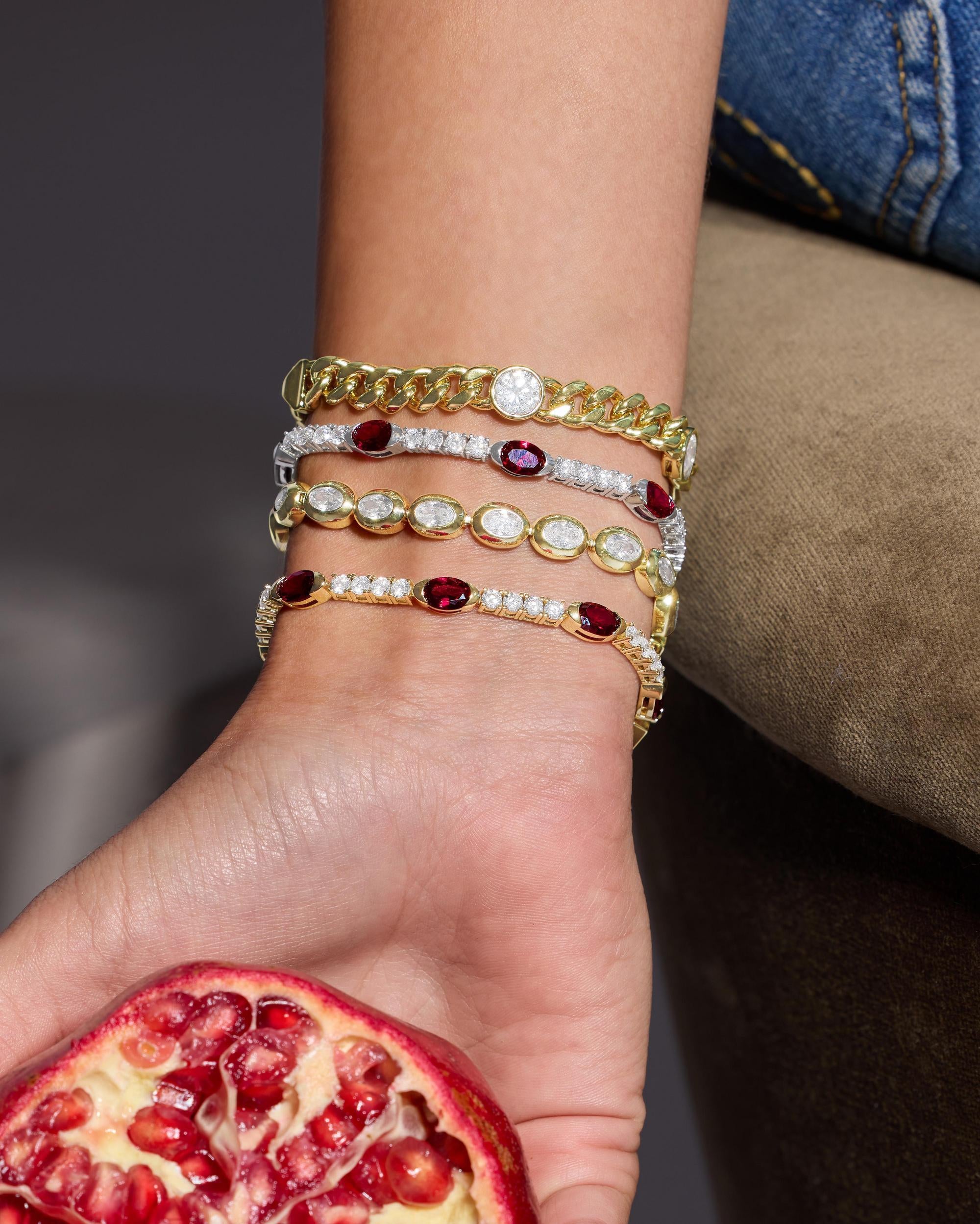 The Maven Tennis Bracelet - Gold|Ruby