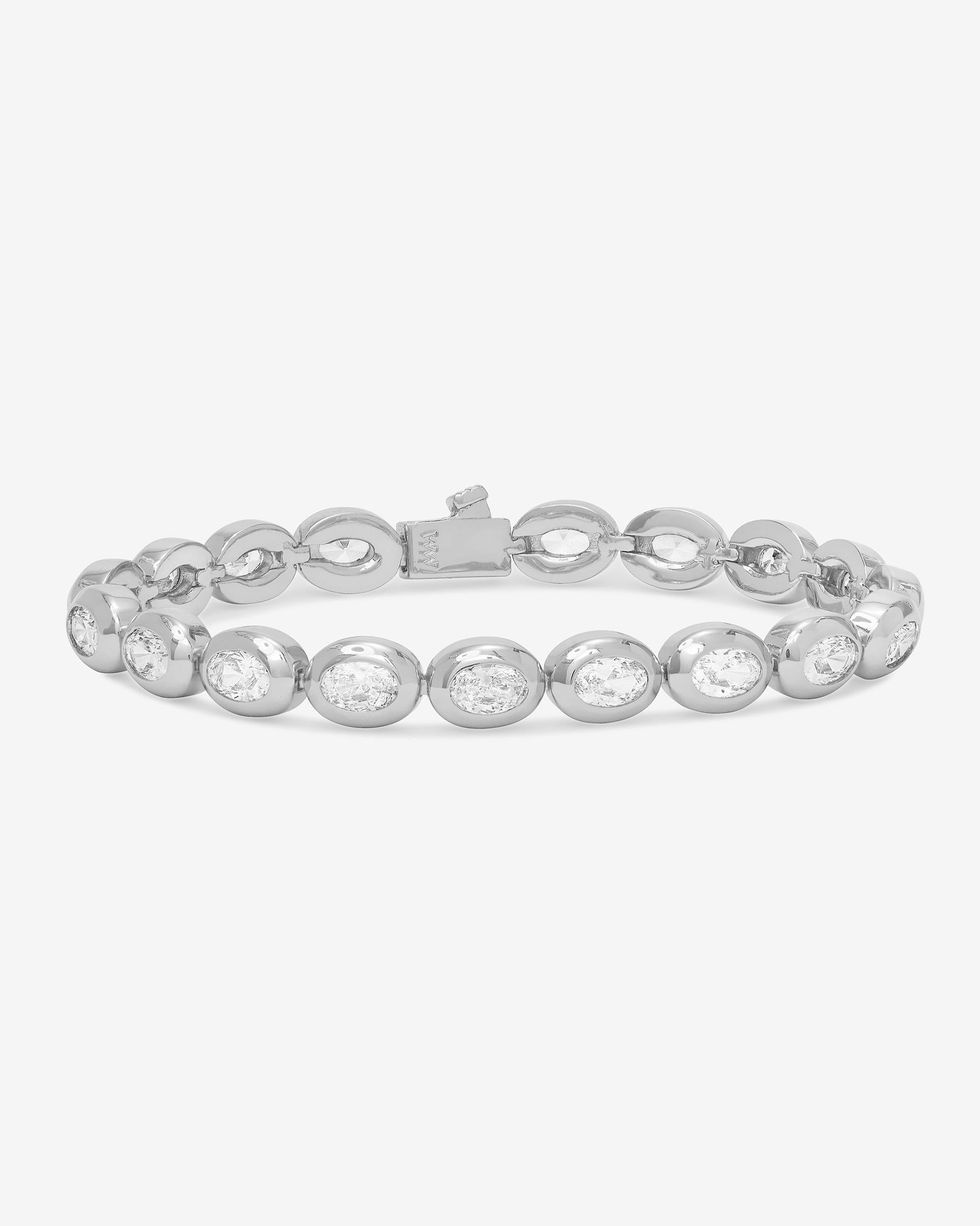 She's a Boss Tennis Bracelet - Silver|White Diamondettes