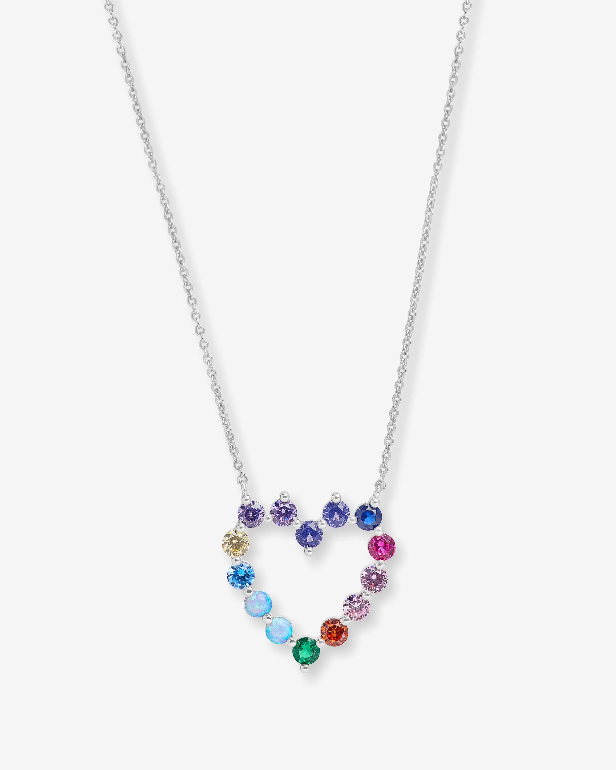 Icy Heart Necklacemulticoloured Heart Shaped Necklace 16inch Solar Heart Necklace – She main image 4
