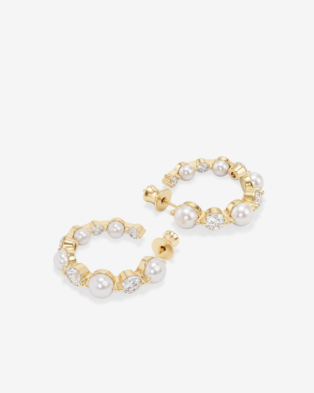 She's an Icon Pearl Hoops 1" - Gold