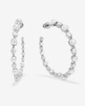 She's an Icon Pearl Hoops 2" - Silver