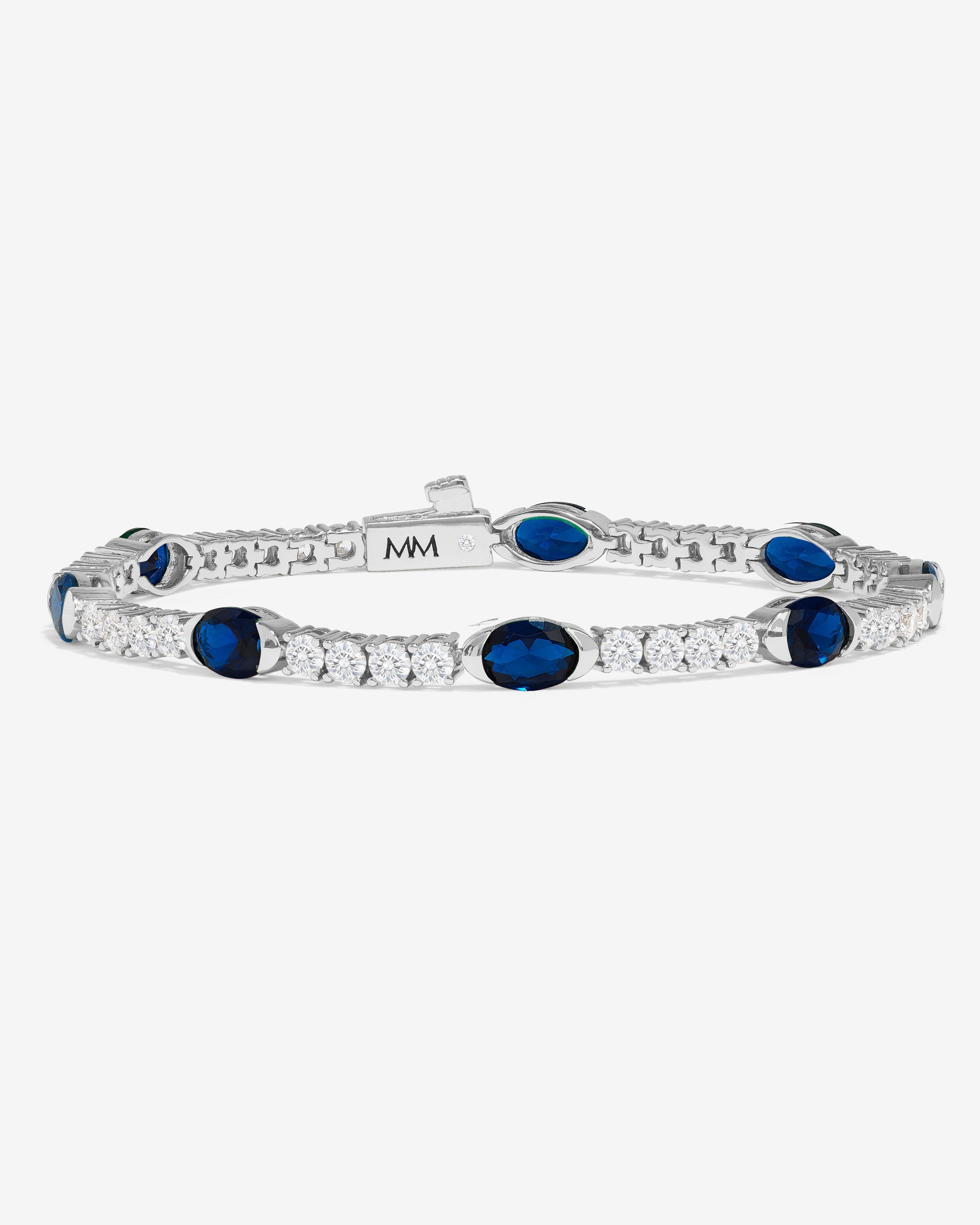 The Maven Tennis Bracelet - Silver|Blue Sapphire