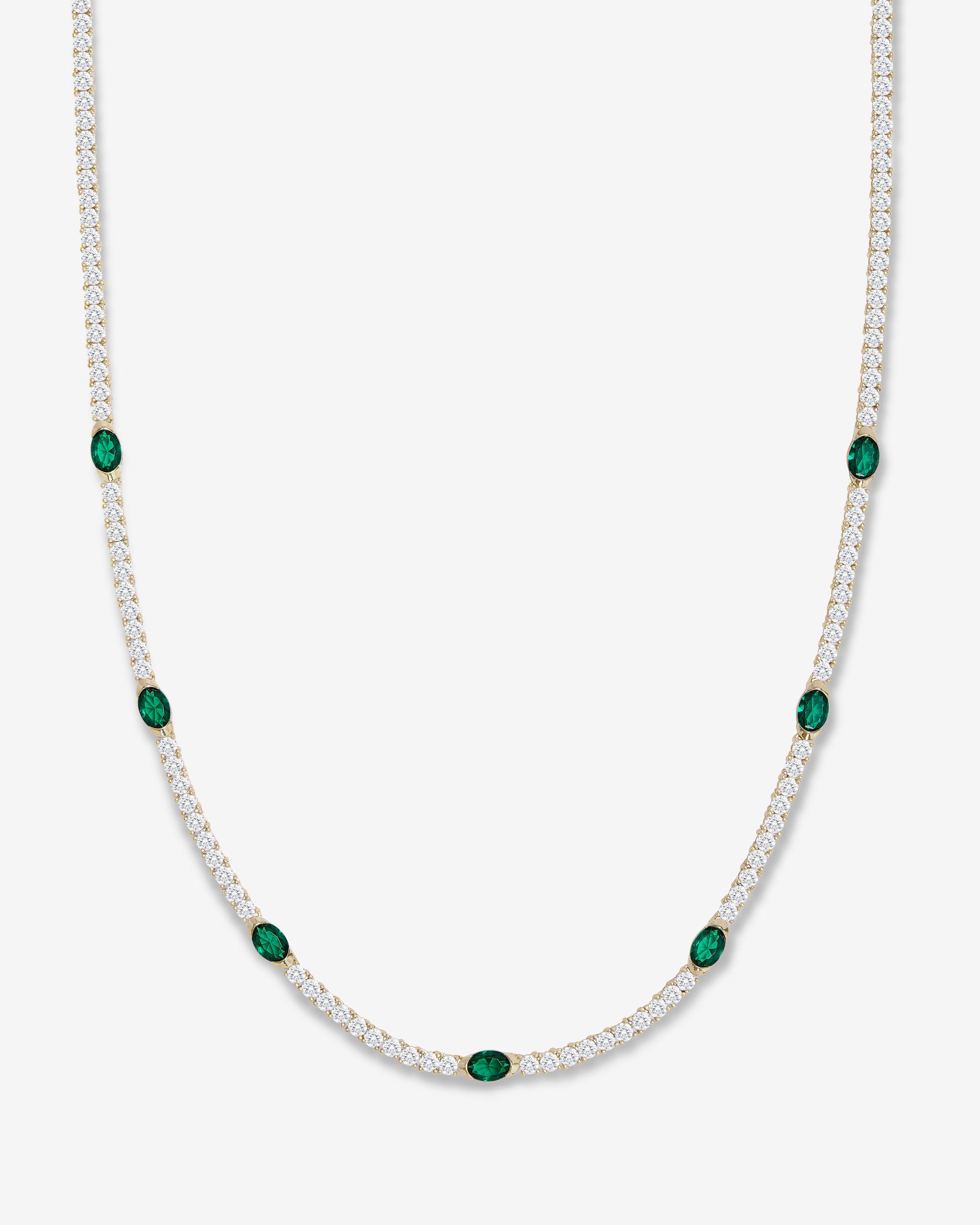 The Maven Tennis Necklace - Gold|Emerald