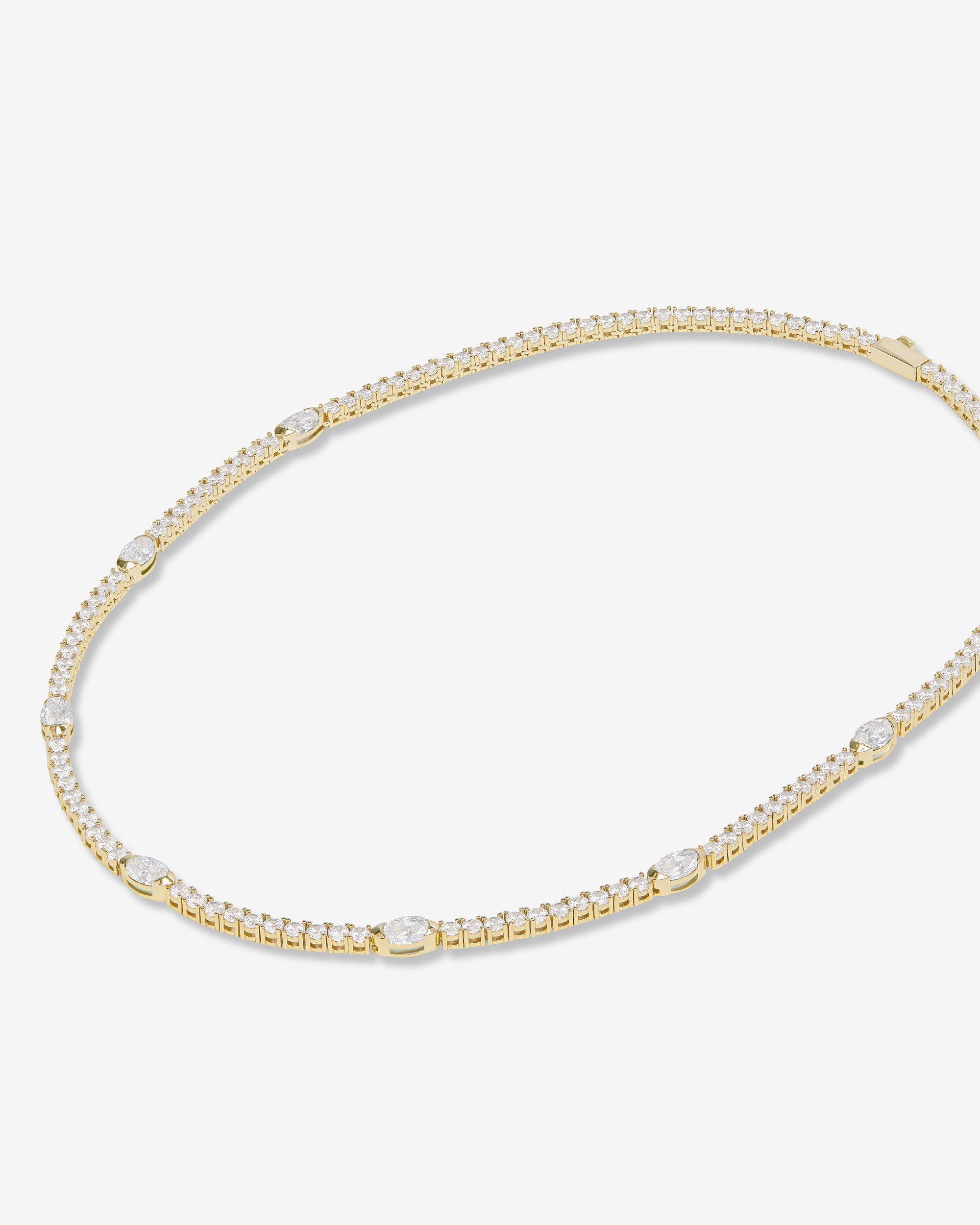 The Maven Tennis Necklace - Gold|White Diamondettes
