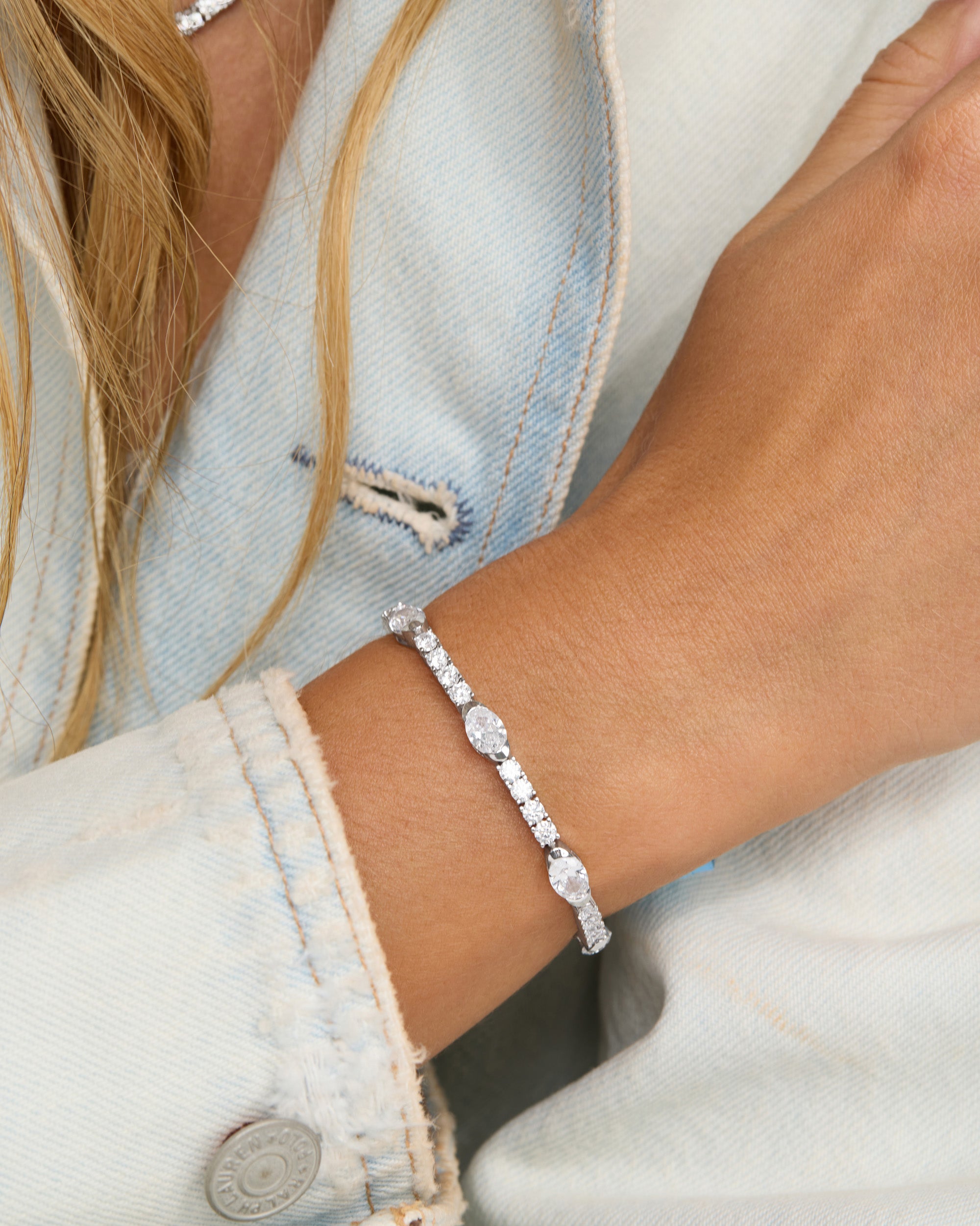 The Maven Tennis Bracelet - Silver|White Diamondettes