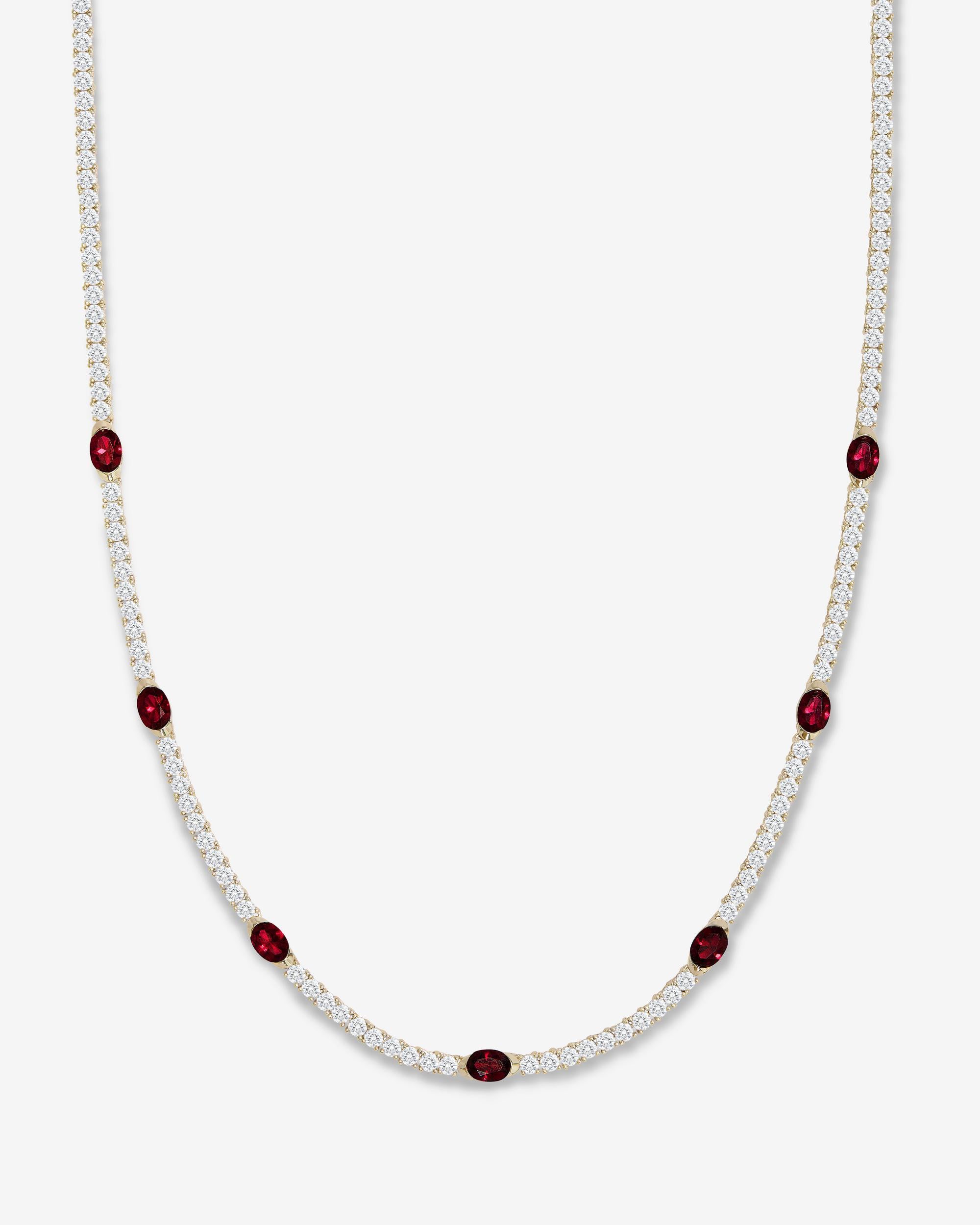 The Maven Tennis Necklace - Gold|Ruby