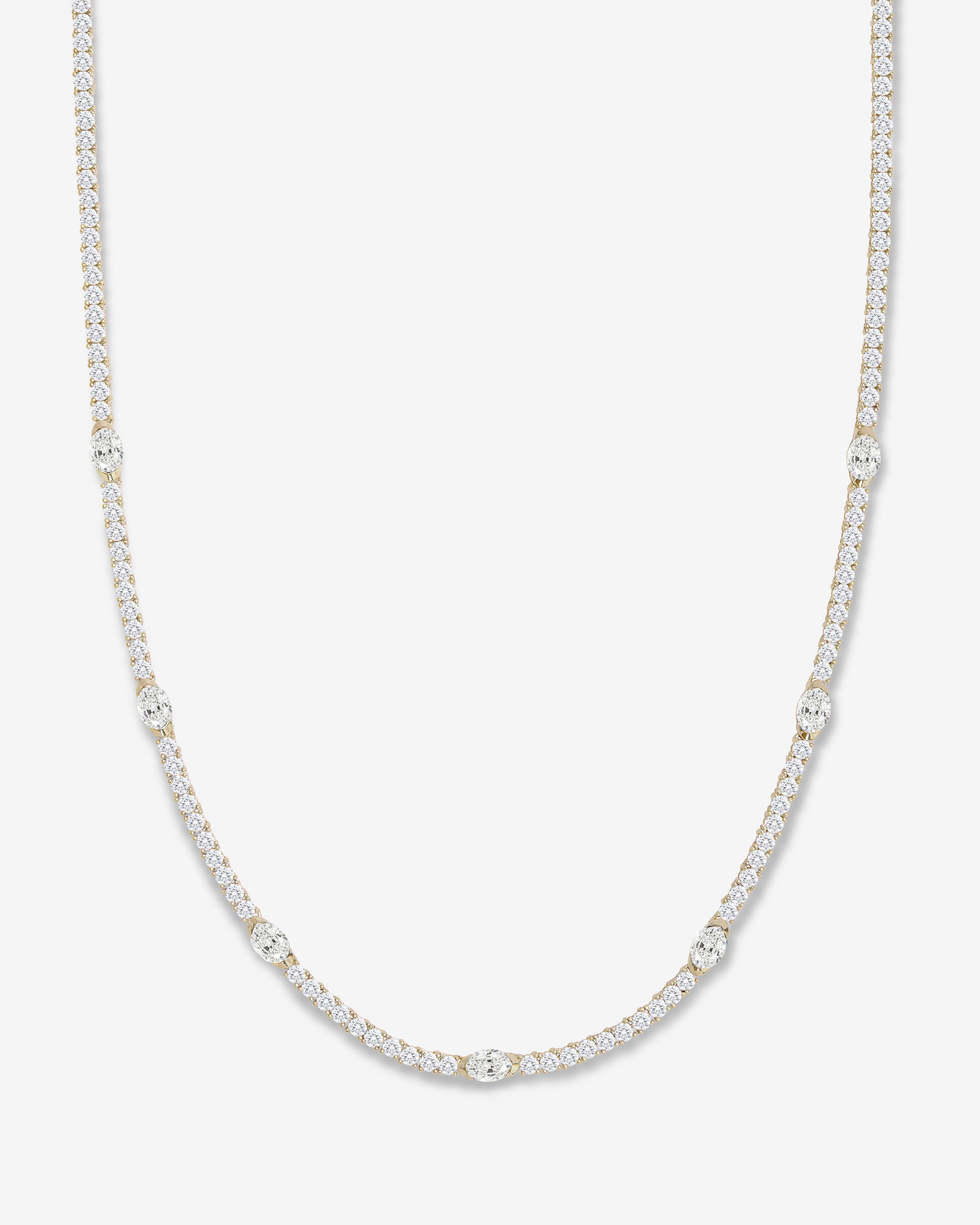 The Maven Tennis Necklace - Gold|White Diamondettes