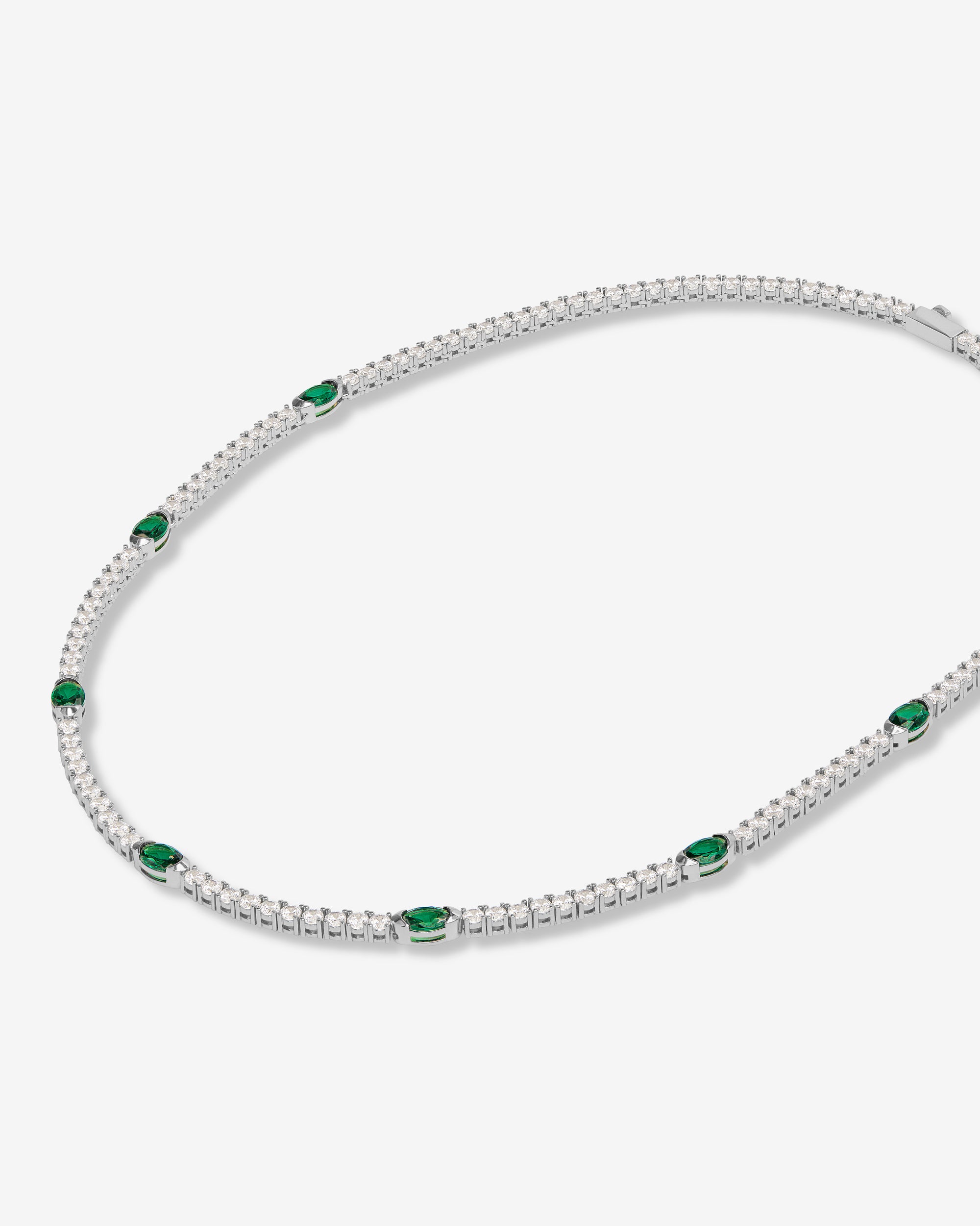 The Maven Tennis Necklace - Silver|Emerald