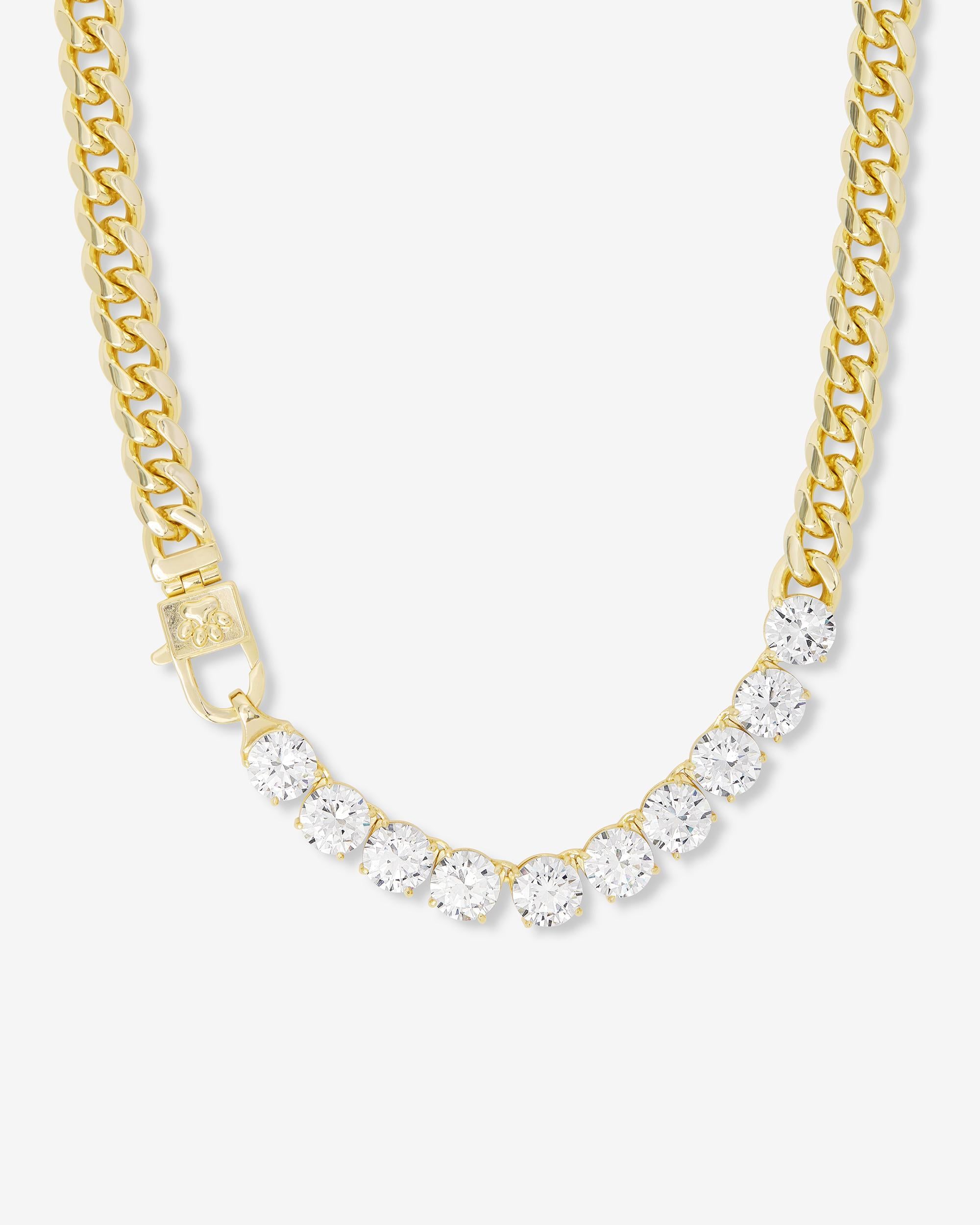 Thor Loves Diamonds Pet Necklace - Gold|White Diamondettes