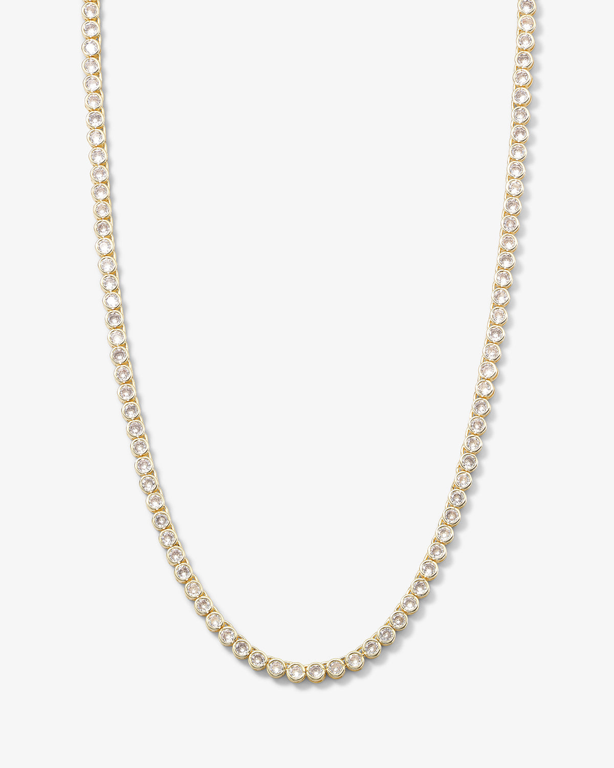 Baroness Tennis Necklace - Gold|White Diamondettes