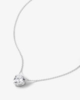 I Love You More Necklace - Silver|White Diamondettes