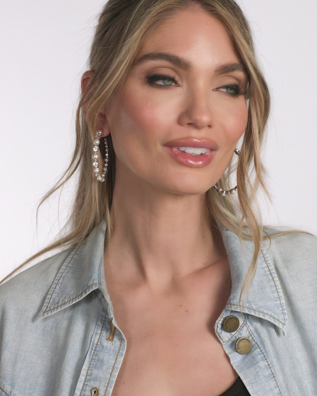 She's an Icon Pearl Hoops 2" - Silver