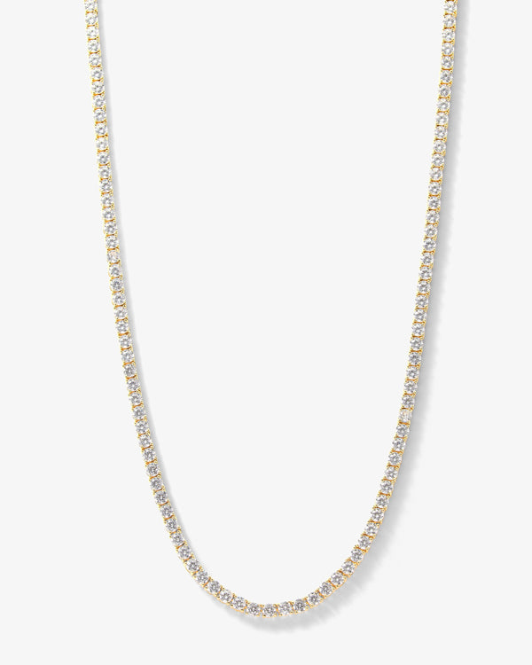 Grand Heiress Tennis Necklace 24" - Gold|White Diamondettes