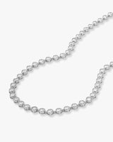 Mama Baroness Tennis Necklace 15" - Silver|White Diamondettes