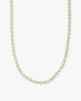Mama Baroness Tennis Necklace 18" - Gold|White Diamondettes