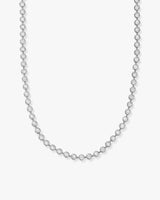 Mama Baroness Tennis Necklace 15" - Silver|White Diamondettes
