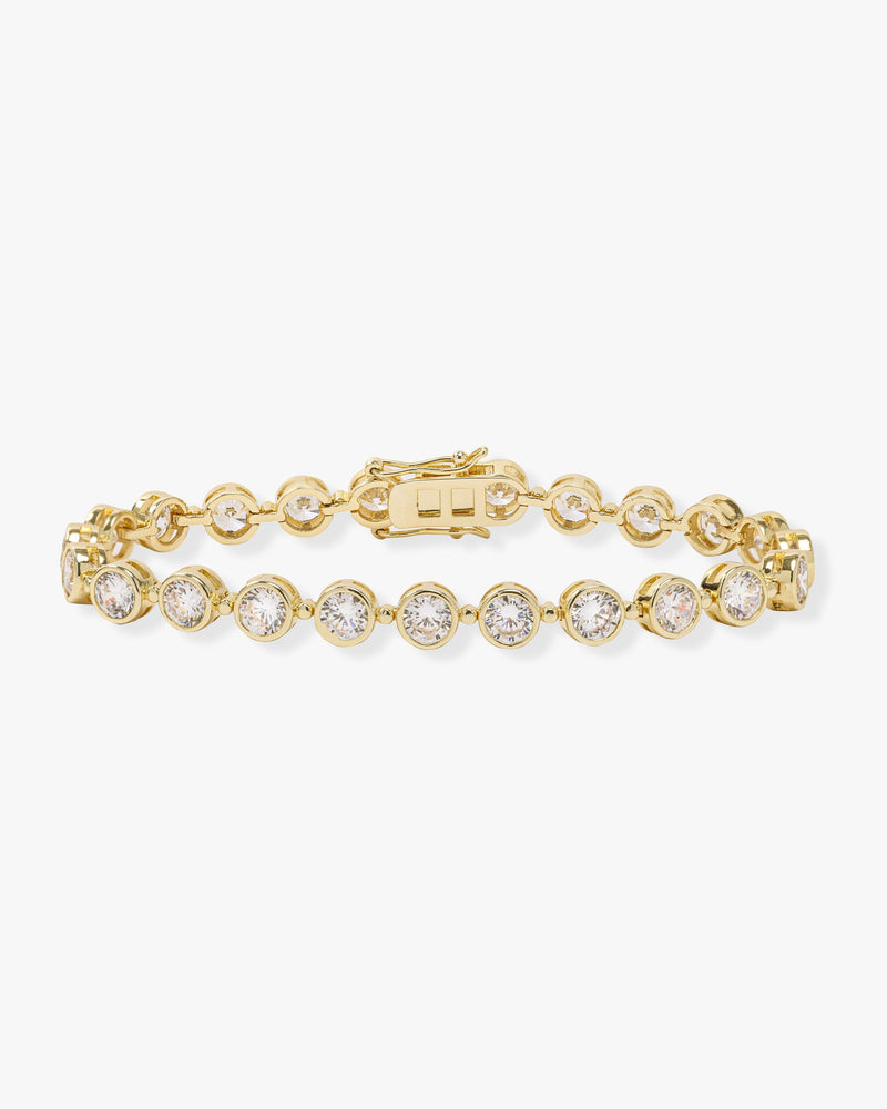 Mama Baroness Tennis Bracelet - Gold|White Diamondettes