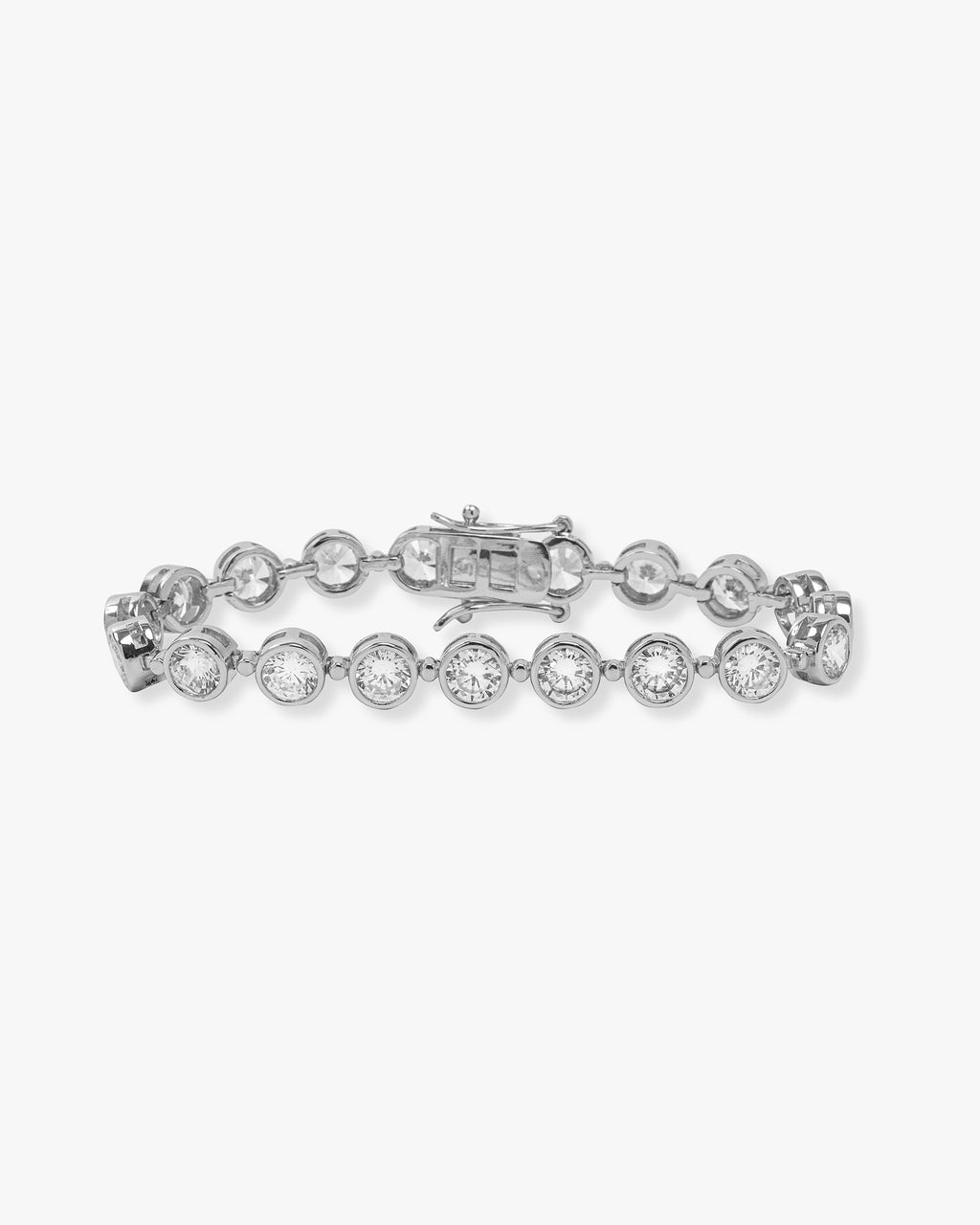 Mama Baroness Tennis Bracelet - Silver|White Diamondettes