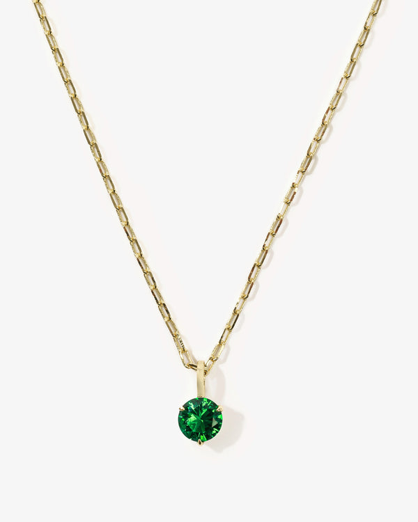 Not Your Basic Pendant Necklace - Gold|Emerald