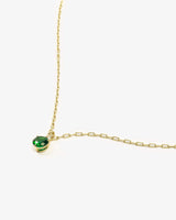 Not Your Basic Pendant Necklace - Gold|Emerald
