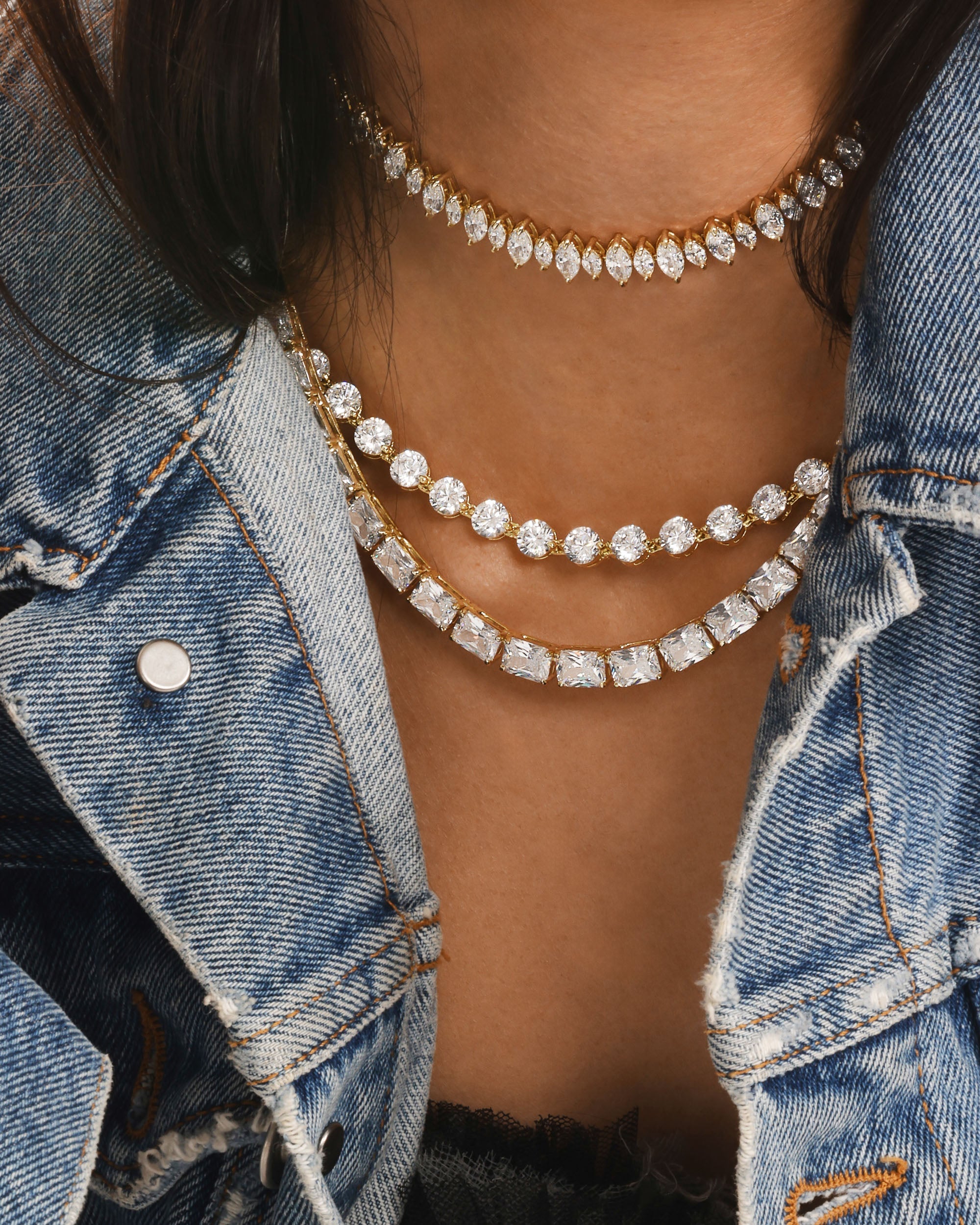 She's an Icon Mama Tennis Necklace - Silver|White Diamondettes