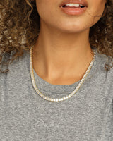 Lil Queen's Tennis Necklace 18" - Gold|White Diamondettes