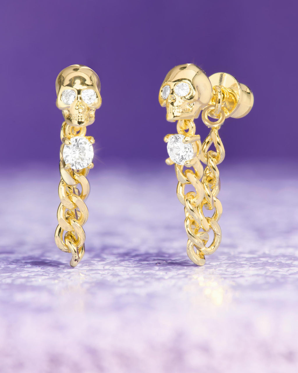 Ride or Die Soft Hoops 6.8mm - Gold|White Diamondettes