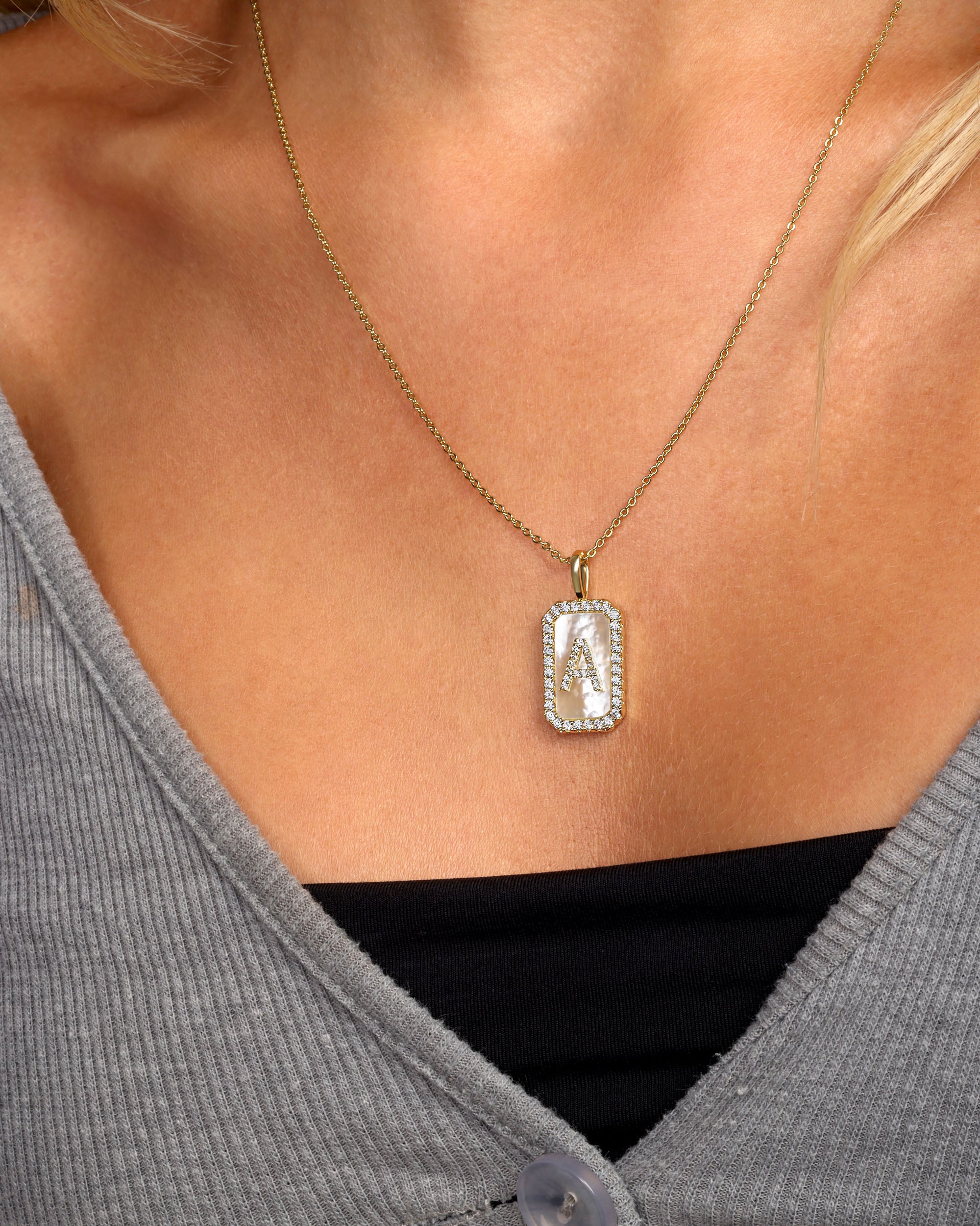 Closeup of medallion necklace charm