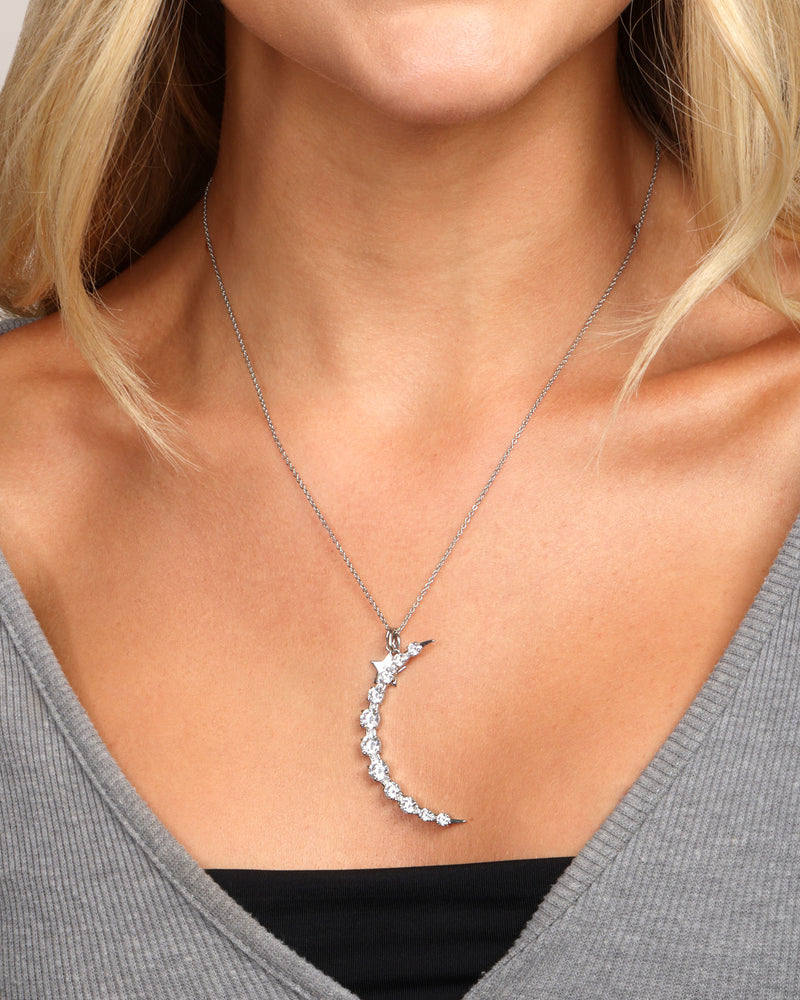 "What Dreams are Made of" Necklace - Silver|White Diamondettes
