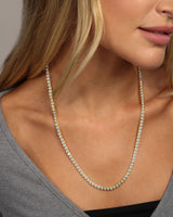 Baroness Tennis Necklace 21.5" - Gold|White Diamondettes