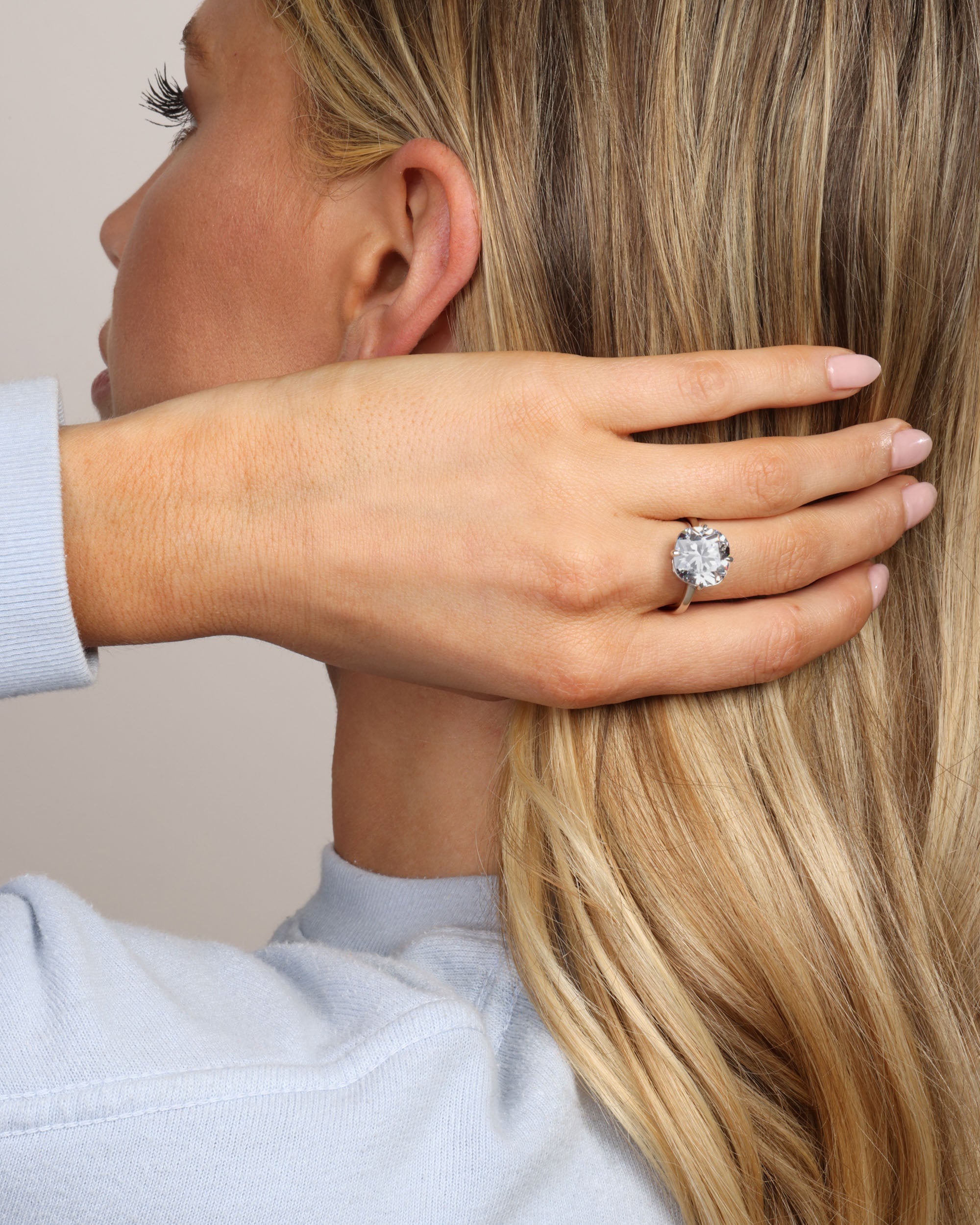 Grand Empress Ring - Silver|White Diamondettes