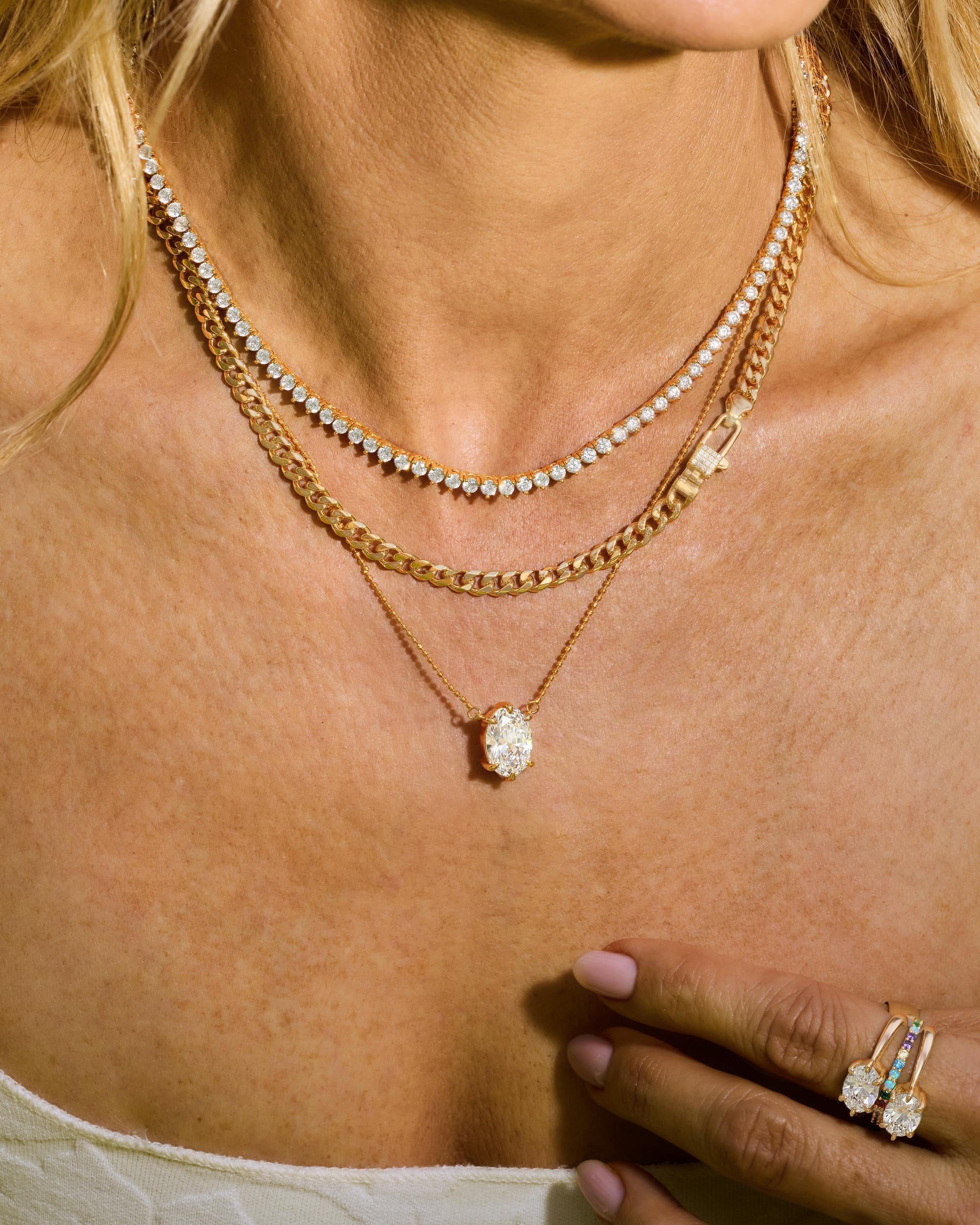 She's On Point Necklace - Silver|White Diamondettes