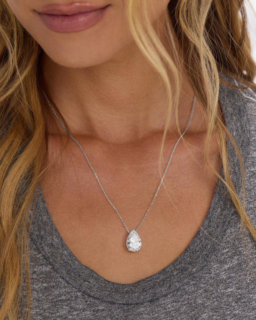 "Are you Jealous" Necklace - Silver|White Diamondettes