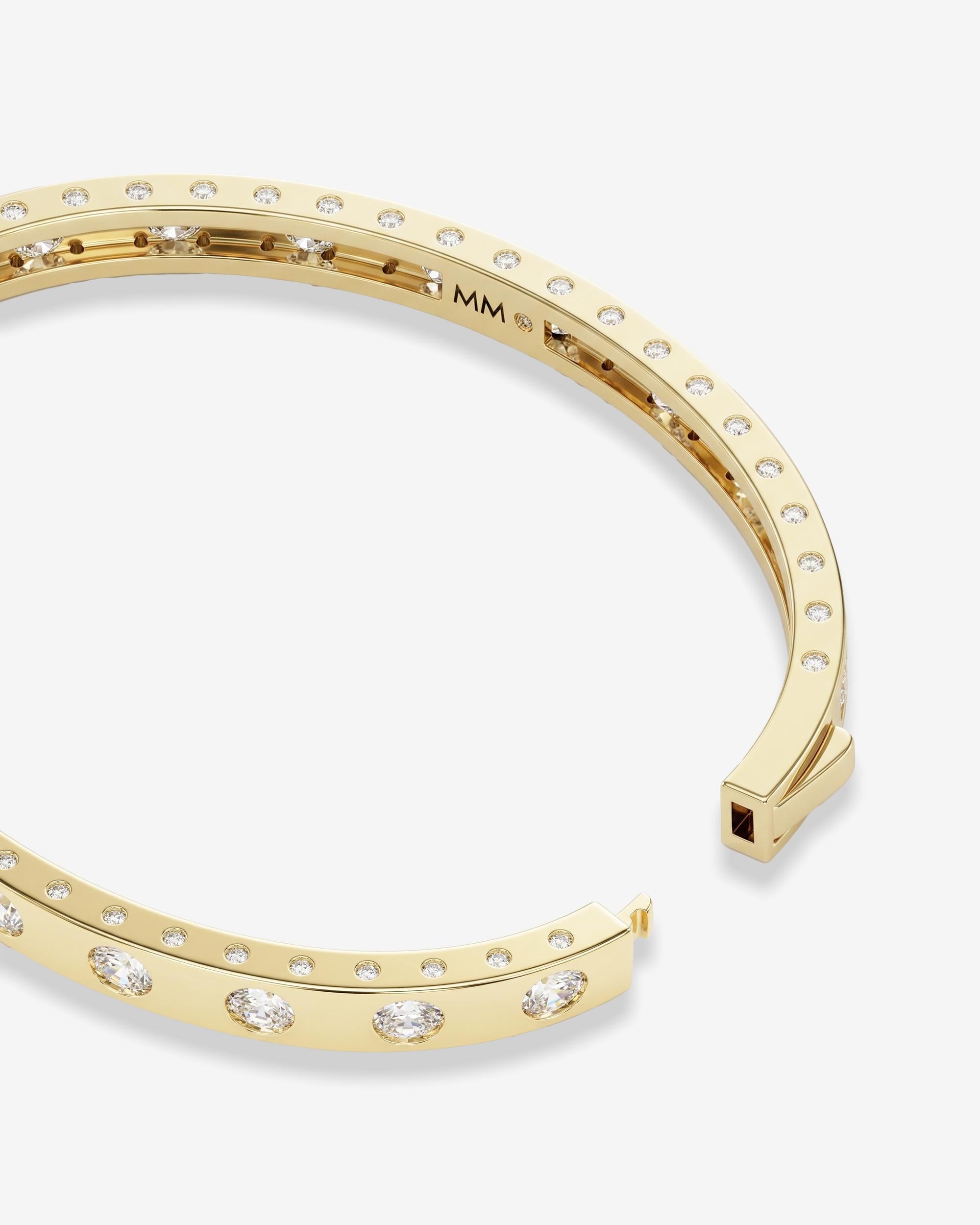 Ashley Cuff 6mm - Gold|White Diamondettes
