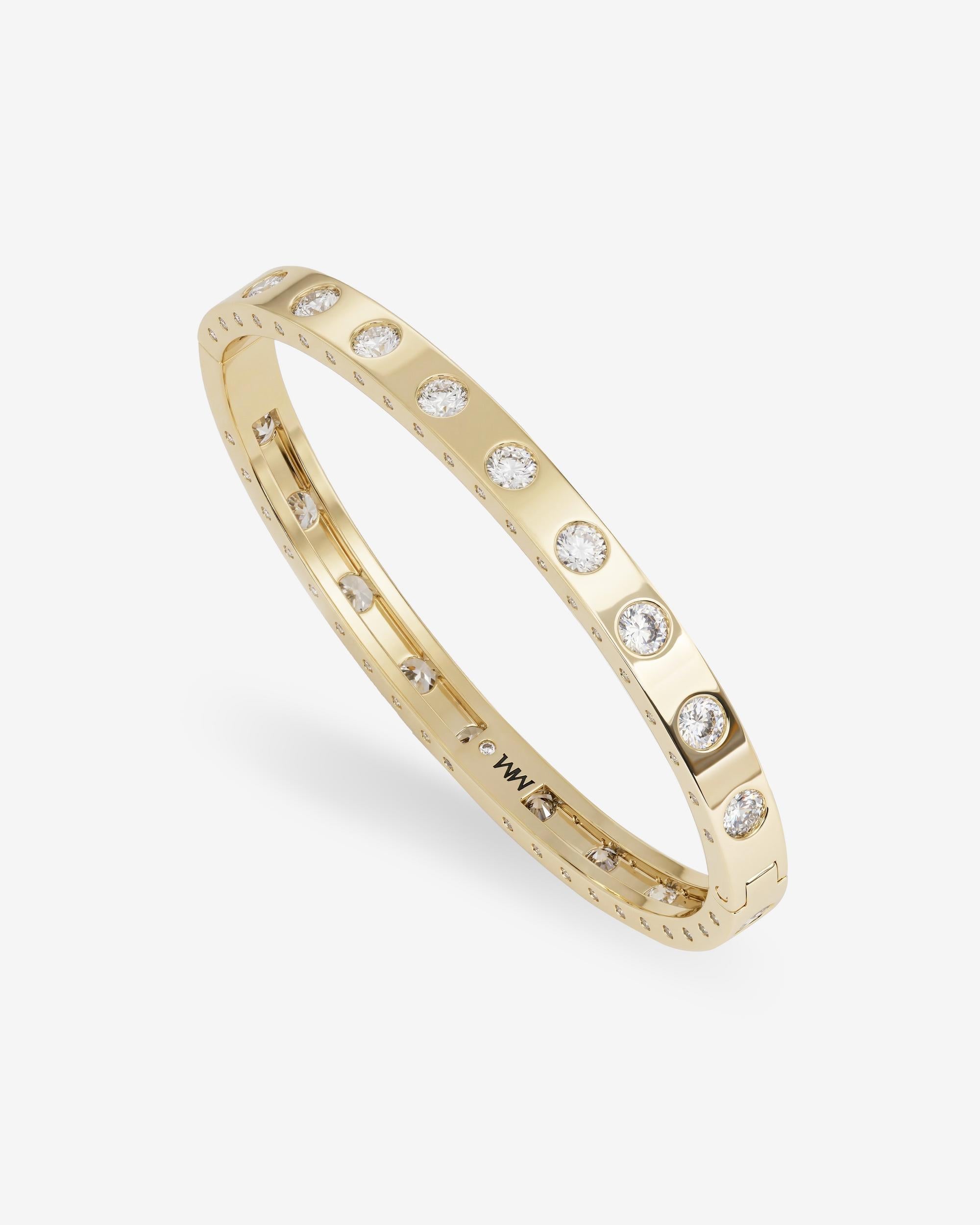 Ashley Cuff 6mm - Gold|White Diamondettes
