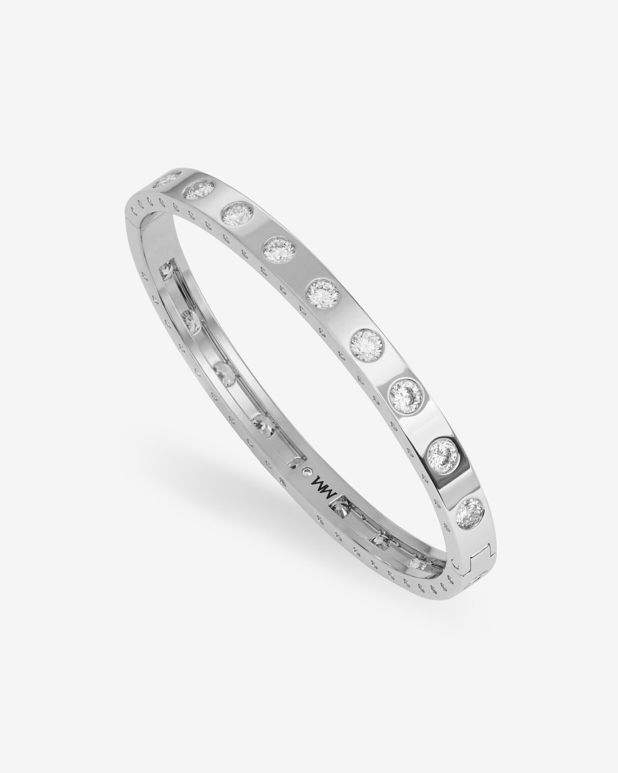 Ashley Cuff 6mm - Silver|White Diamondettes