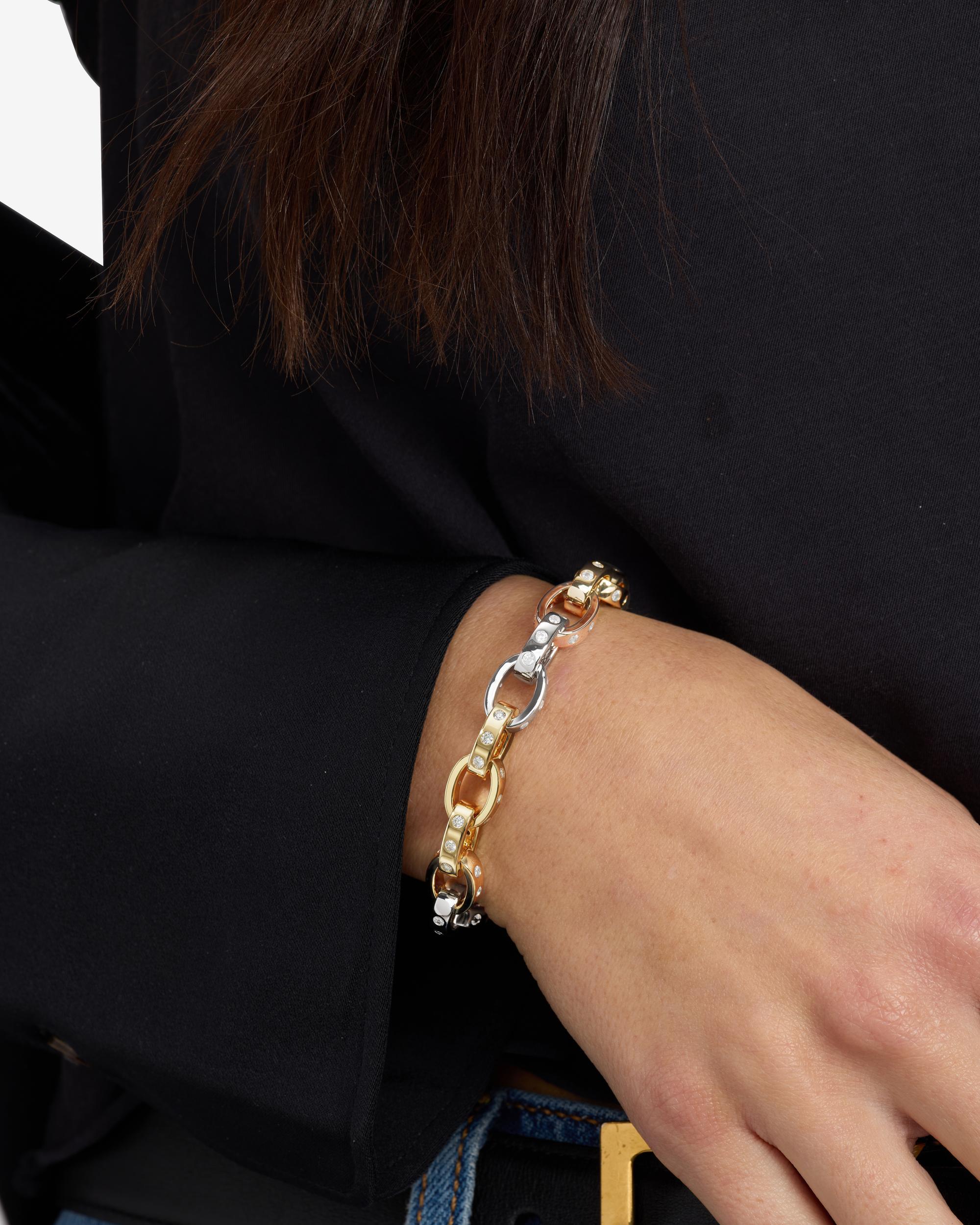 Ashley Chain Link Bracelet | Mixed Metal Statement – Melinda Maria
