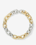 Ashley Chain Link Bracelet 9mm - Mixed Metal|White Diamondettes