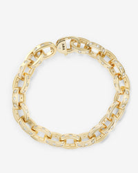 Ashley Chain Link Bracelet 9mm - Gold|White Diamondettes