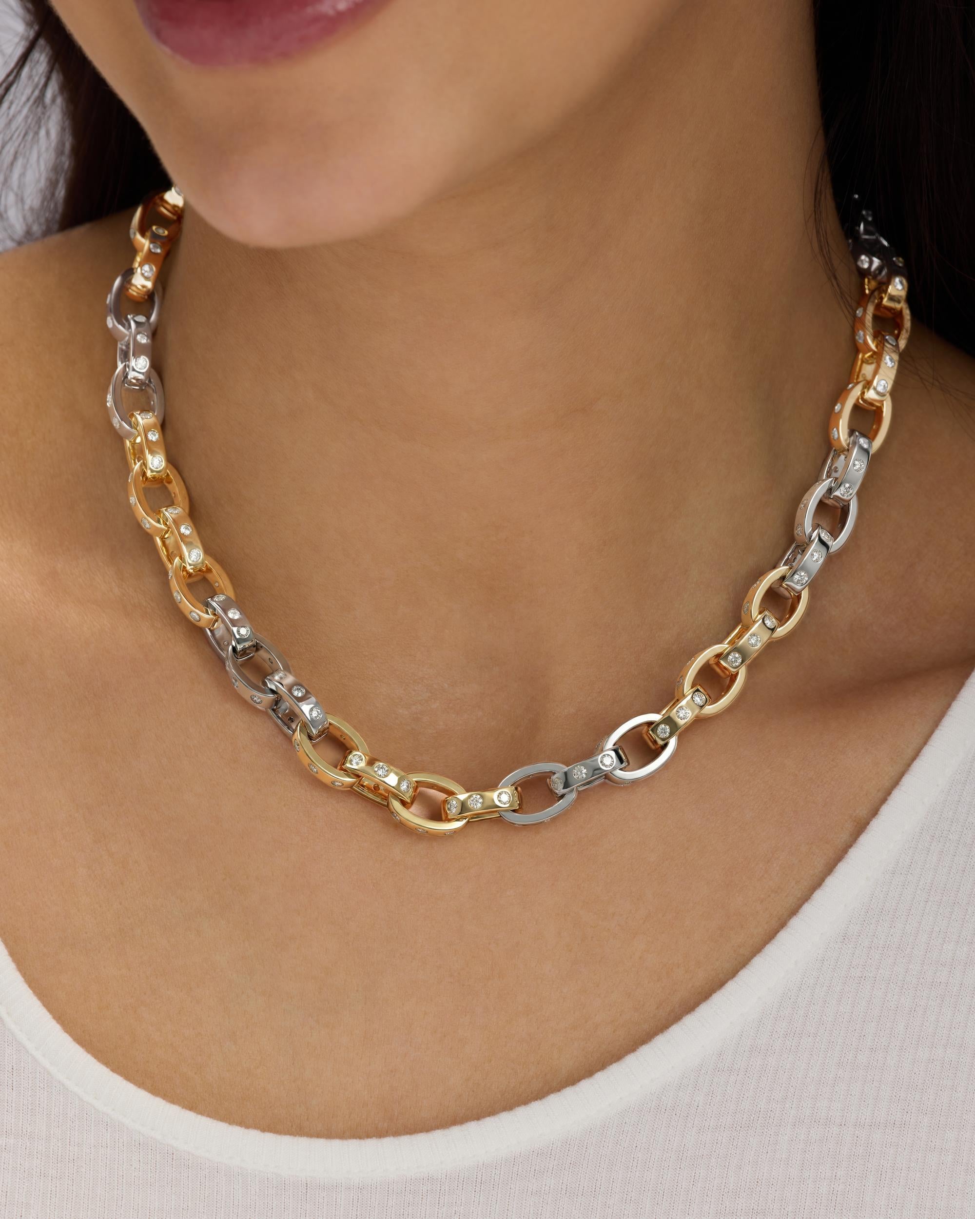 Ashley Chain Link Necklace 9mm | Bold Mixed Metal Chain – Melinda