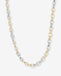Ashley Chain Link Necklace 9mm - Mixed Metal|White Diamondettes