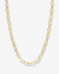 Ashley Chain Link Necklace 9mm - Gold|White Diamondettes