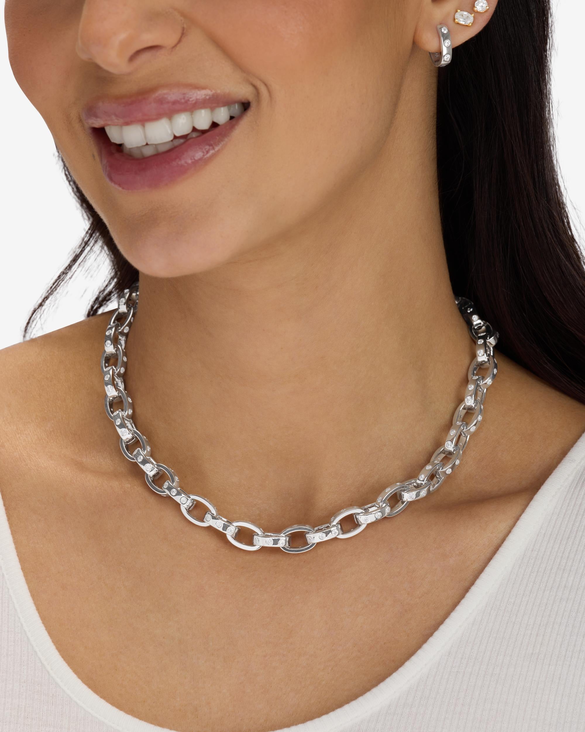 Ashley Chain Link Necklace 9mm Silver | Bold Statement – Melinda