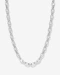 Ashley Chain Link Necklace 9mm - Silver|White Diamondettes