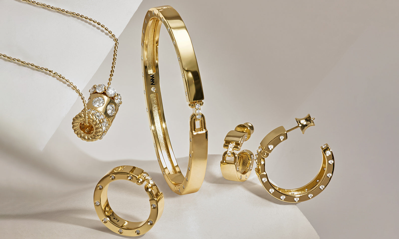 Bracelets, earrings, and necklace from Melinda Maria's Ashley collection.