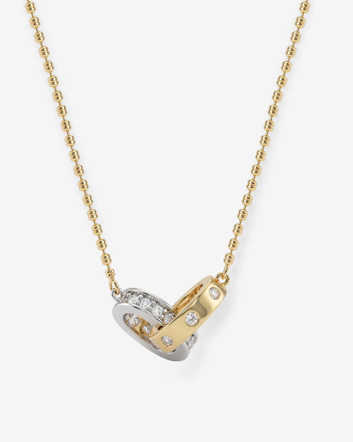 Ashley Duo Necklace - Mixed Metal|White Diamondettes