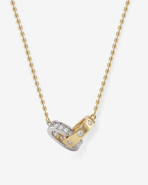 Ashley Duo Necklace - Mixed Metal|White Diamondettes