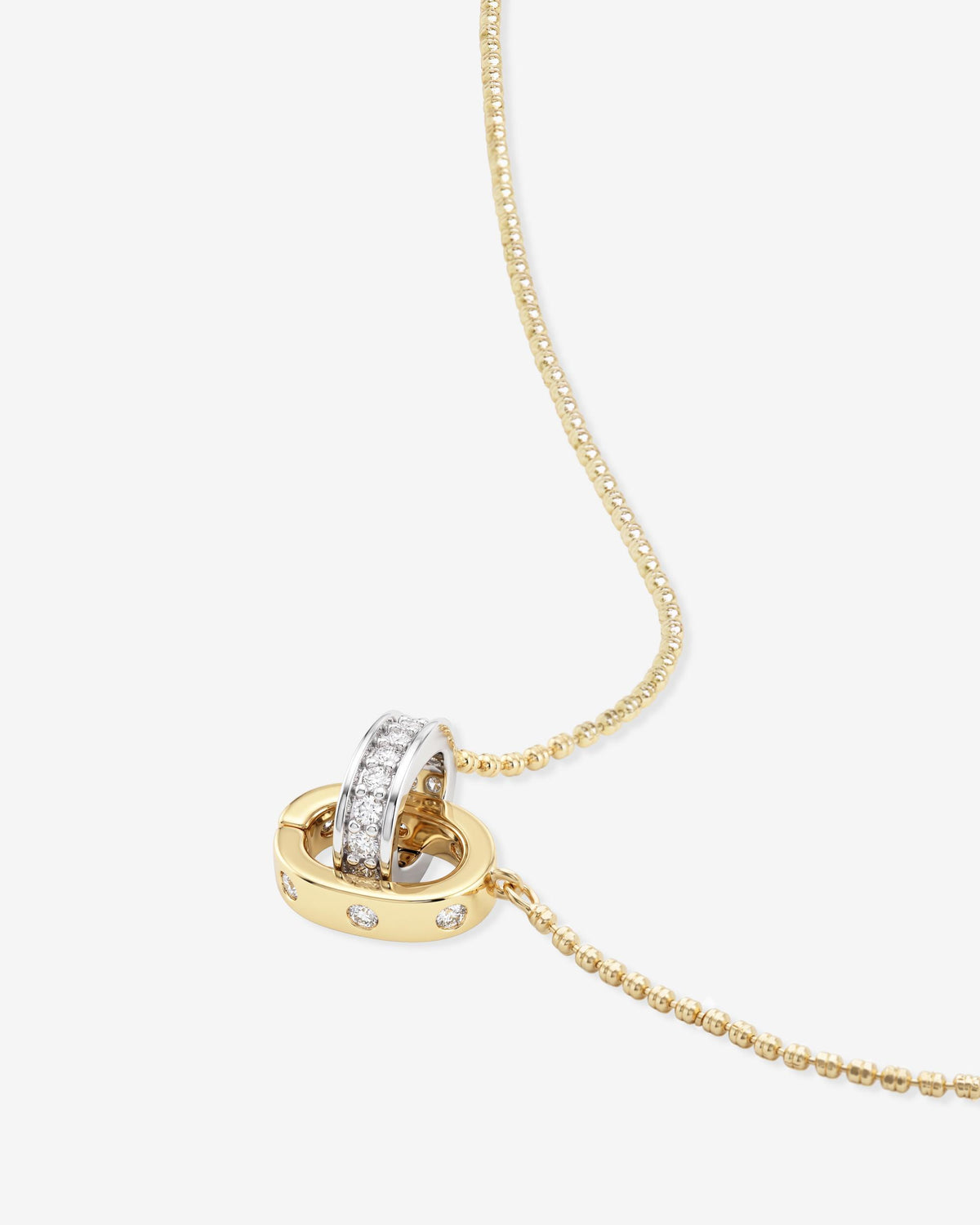 Ashley Duo Necklace - Mixed Metal|White Diamondettes