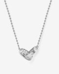 Ashley Duo Necklace - Silver|White Diamondettes